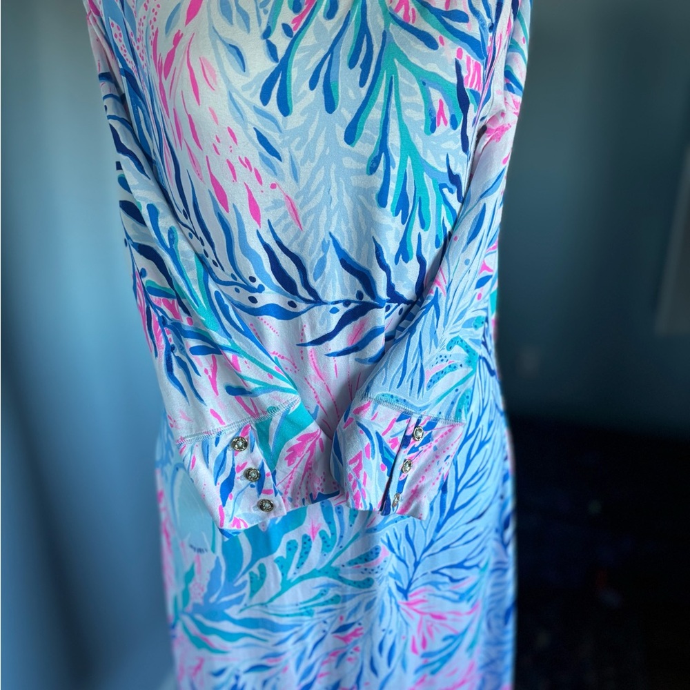 Lilly Pulitzer Sophie UPF 50 Women's Medium Knit Floral Dress. Excellent cond! M - Picture 6 of 11